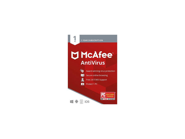 MCAFEE ANTIVIRUS 1 PC RT