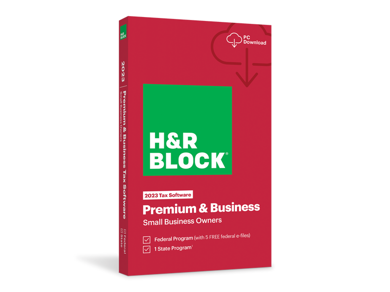 H&R Block Tax Software Premium & Business 2023 - Windows Only [Key Card]