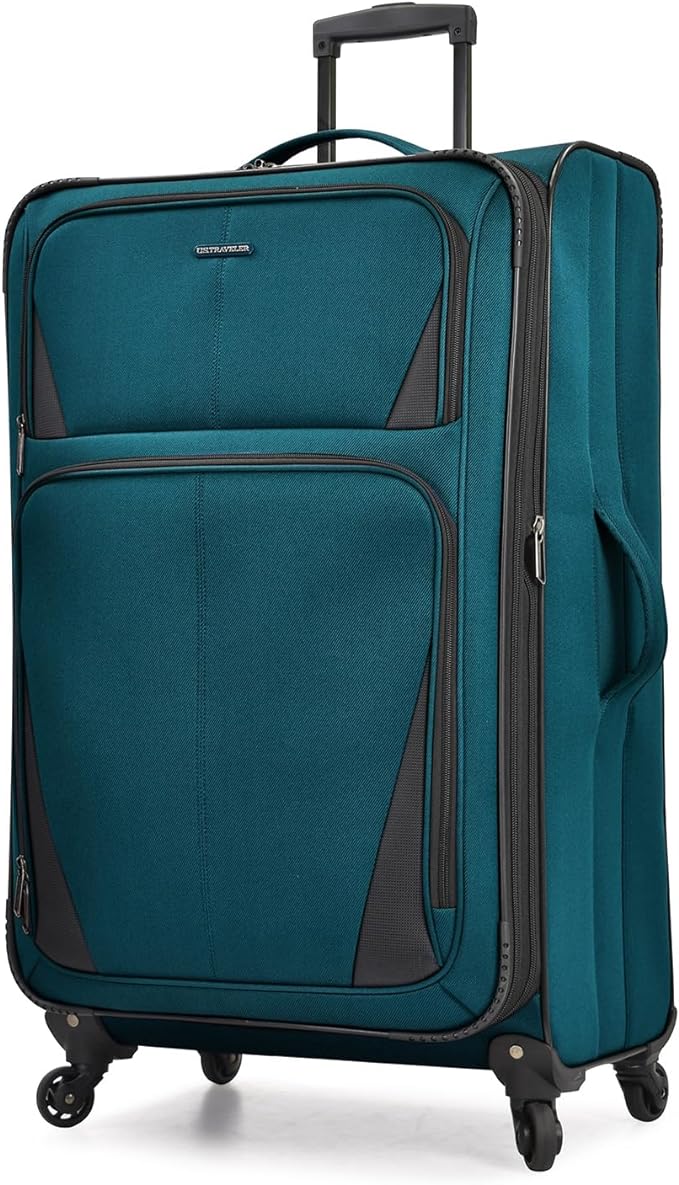 U.S. Traveler Aviron Bay Expandable Softside Luggage Spinner Wheels 30Inch TEAL Like New