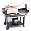 NUUK THREE SHELF MOVABLE OUTDOOR DINING CART TABLE 20" X 32" NSF - BLACK - Like New