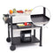 NUUK THREE SHELF MOVABLE OUTDOOR DINING CART TABLE 20" X 32" NSF - BLACK - Like New
