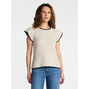 TIME AND TRU FLUTTER SLEEVE SWEATER, LIGHTWEIGHT - SIZE: WOMEN M - PAPYRUS BEIGE - Brand New