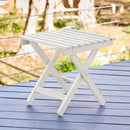 SHINE COMPANY SQUARE WOODEN FOLDING WOOD SIDE TABLE OUTDOOR 4119EW - WHITE - Like New