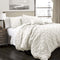 LUSH DECOR RAVELLO PINTUCK SET LUXE 5 PIECE TEXTURED BEDDING QUEEN - WHITE - Brand New