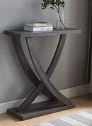 161864 Mid Century Modern Entry Hall Console Table (Distressed Grey) - Brand New