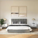 DHP ROSE UPHOLSTERED PLATFORM BED WITH UNDERBED STORAGE DRAWERS QUEEN - GRAY - Like New