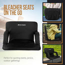Home-Complete Wide Reclining Stadium Seat Cushion with Back Support - Black - Brand New