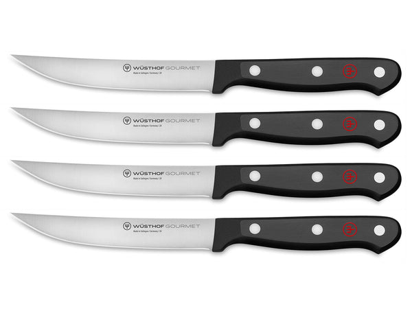 WÜSTHOF 4 PIECE GOURMET STEAK KNIFE SET BLACK 1125060403 - Like New