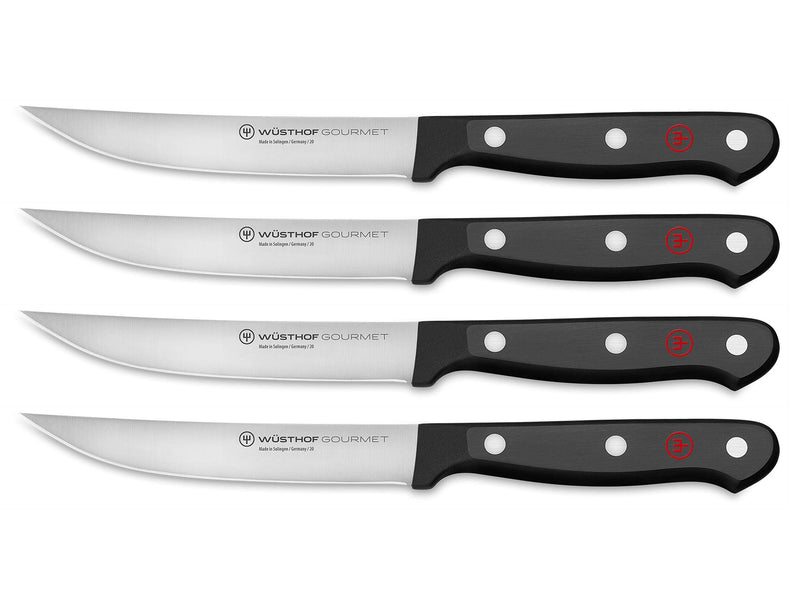 WÜSTHOF 4 PIECE GOURMET STEAK KNIFE SET BLACK 1125060403 - Like New