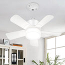MATULSA SOCKET FAN LIGHT REMOTE SMALL CEILING FAN LIGHTS 1000LM Dimmable - WHITE - Like New