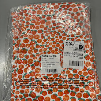 LANDS' END WOMEN'S LONG SLEEVE 50 RASH GUARD - SIZE: M - WHITE TANGERINE CITRUS - Brand New