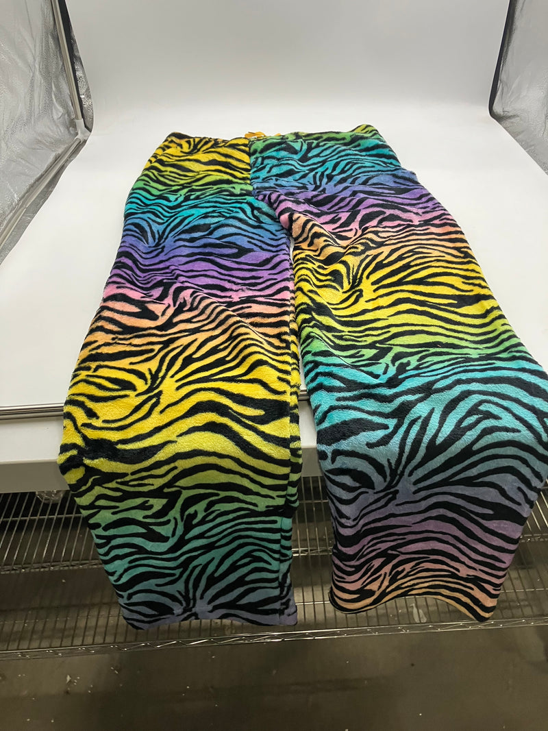 THEAMA TEK COLLECTION MEN’S EXTRA SOFT FLEECE PAJAMAS - XL - ZEBRA - AP-1871 - Like New