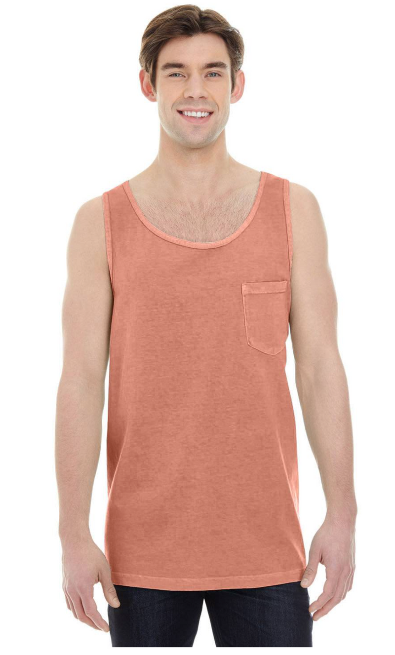 Comfort Colors 9330 Men's Pocket Tank Top New