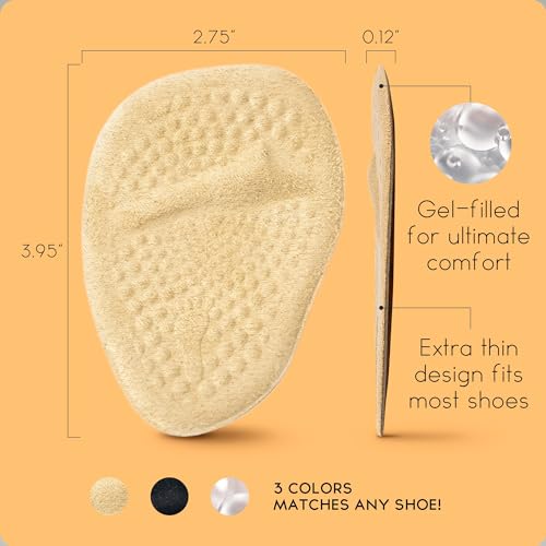 WALKIZE METATARSAL PADS WOMEN HEEL INSERTS BALL OF FOOT CUSHIONS - TAN New