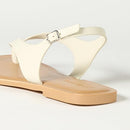 THE DROP WOMEN'S CINDA THONG SANDAL WOMEN 8 C2412257H6IK - CREAM - Like New
