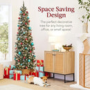 Best Choice Products 6ft Pre-lit Pencil Christmas Tree Flocked Frosted - White - Brand New
