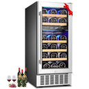 AAOBOSI 15" 28 Bottles Wine Fridge Cooler - JC-85B - Like New