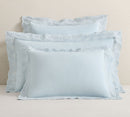 LOVESHACKFANCY LOVE SHACK FANCY BELGIAN FLAX LINEN LACE TRIM SHAM - KING - BLUE - Brand New
