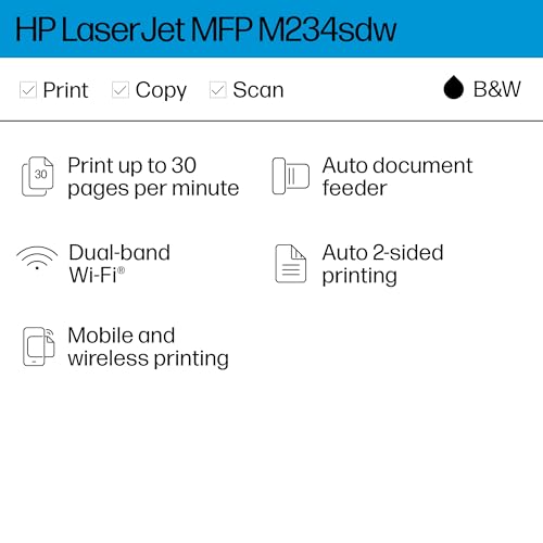 HP LaserJet MFP M234sdw Wireless Printer - Gray/White - Scratch & Dent