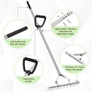 ZZM Thatch Rake 15.7 Inch Lawn Thatching Rake Dethatching Back-Saving Handle - Brand New