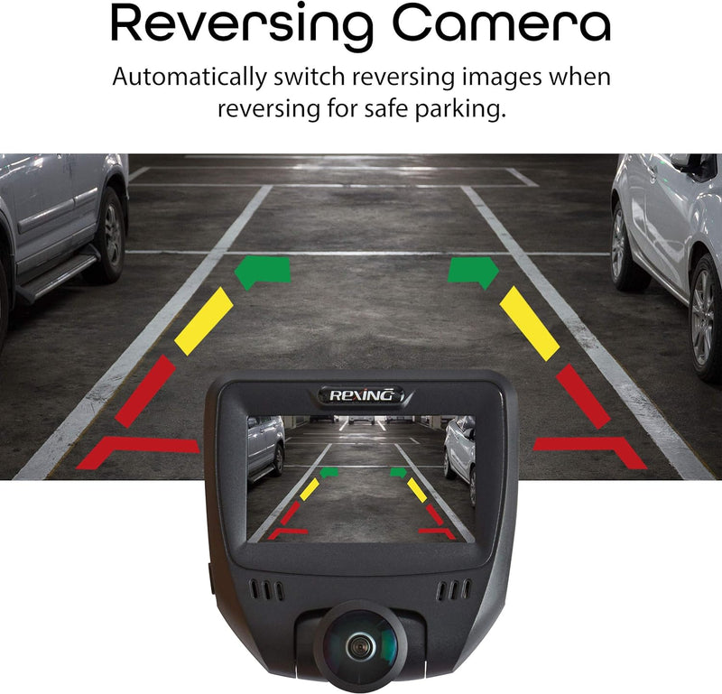 Rexing V360 360 Degree Wide Angle Dual Channel Dashboard Camera - Black - Like New