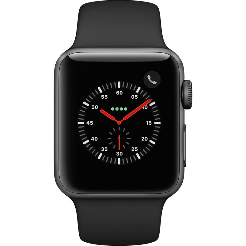 Apple Watch Series 3 GPS Cellular 38mm Space Gray with Black Sport Band Like New