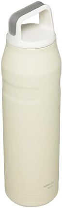 STANLEY 36 OZ ICEFLOW CAP AND CARRY WATER BOTTLE WIDE MOUTH TWIST LID - CREAM - Like New