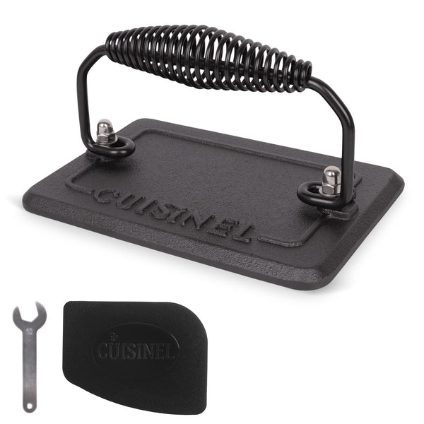 Cuisinel Grill Press Cast Iron Burger Press for Burger Press - Gray - Like New