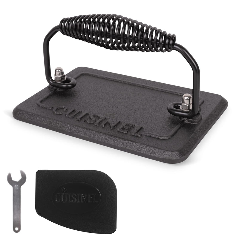 Cuisinel Grill Press Cast Iron Burger Press for Burger Press - Gray - Like New