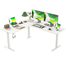 AGILESTIC L SHAPED DESK ADJUSTABLE HEIGHT ELECTRIC CORNER STANDING DESK - WHITE - Like New