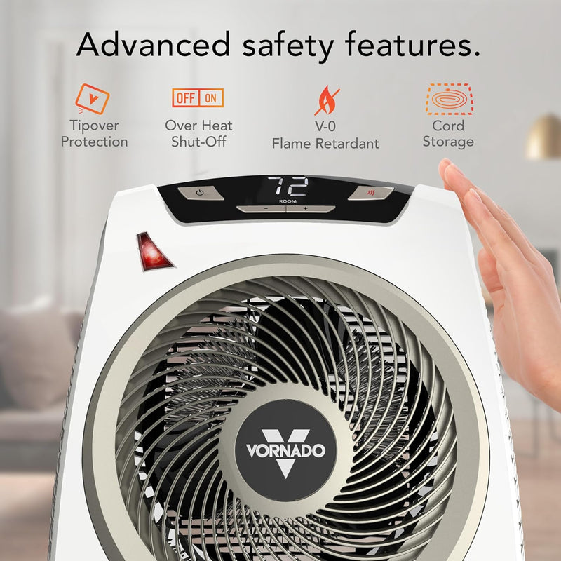 Vornado AVH10 Space Heater, 1500W/750W, Fan Only - White Like New