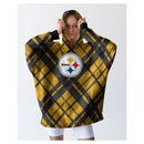 PEGASUS PITTSBURGH STEELERS 34" X 34" DIGITAL DASH SHERPA HOODED FAN CAPE - Brand New