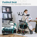 ELENKER UPRIGHT ROLLATOR WALKER STAND UP WALKERS FOR SENIORS WITH ARMREST GREEN - Like New