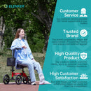 ELENKER STEERABLE DELUXE MEDICAL KNEE WALKER 10" WHEELS - RED - Brand New