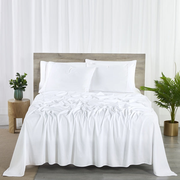 Bibb Home 2000 Count 6-Piece Rayon from Bamboo Sheet Set - Queen - White - Like New