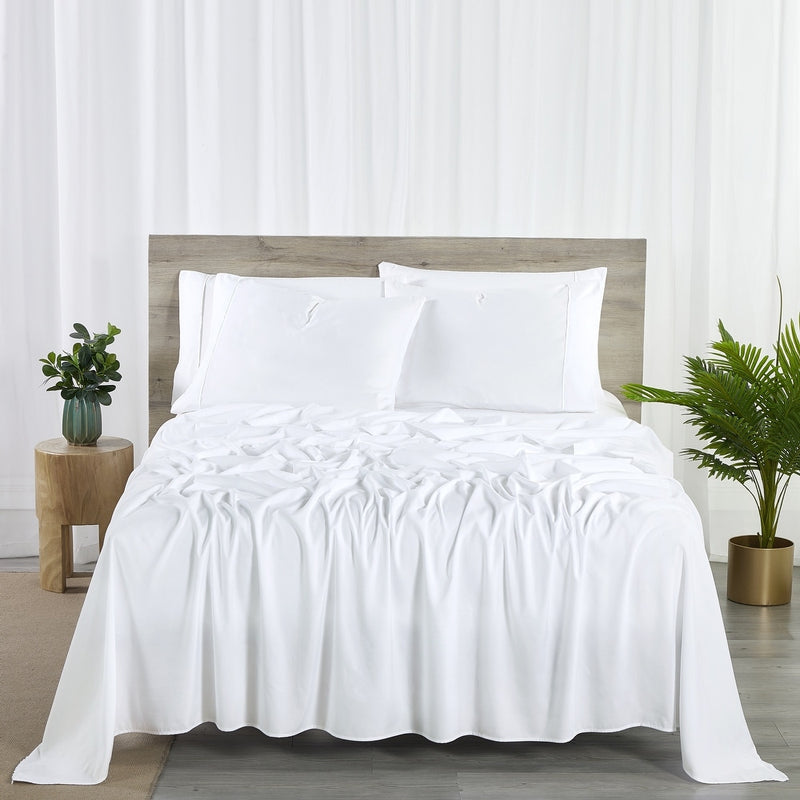 Bibb Home 2000 Count 6-Piece Rayon from Bamboo Sheet Set - Queen - White - Like New