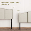 KOTPOP Maidenhead Upholstered Arched Headboard Queen/King Bed - Beige Wing - Like New