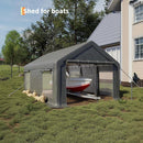 GARVEE PORTABLE GARAGE FOR CARS & BOATS, 10 X 20 FT STEEL CARPORT - GRAY - Like New