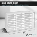 ADIROFFICE CARDBOARD CLASSROOM MAILBOX OFFICE MAIL ORGANIZER 30 SLOT - WHITE - Like New