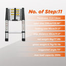 TELESCOPING LADDER 10.5FT ALUMINUM ALLOY FOLDING HEAVY DUTY 300LBS LOAD,ALUMINUM - Like New