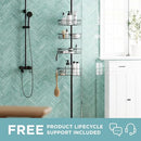 Zenna Home Tension Pole Shower Caddy Corner Organizer, Adjustable Shower Caddy - Like New
