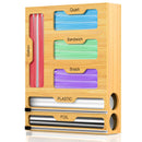 LAWMOLIW Bag Storage Organizer, 6 in 1 Foil and Plastic Wrap - Scratch & Dent
