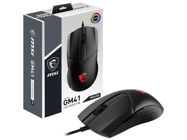 MSI CLUTCHGM41 Lightweight V2 Gaming USB RGB Adjustable up to 16000 DPI Desktop