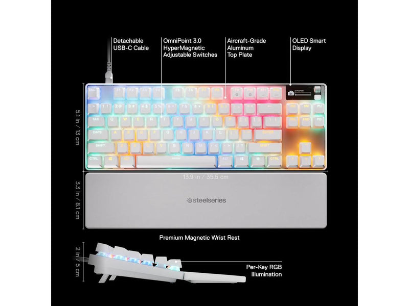 SteelSeries Apex Pro TKL Gen 3 Gaming Keyboard - OmniPoint 3.0 Switches,