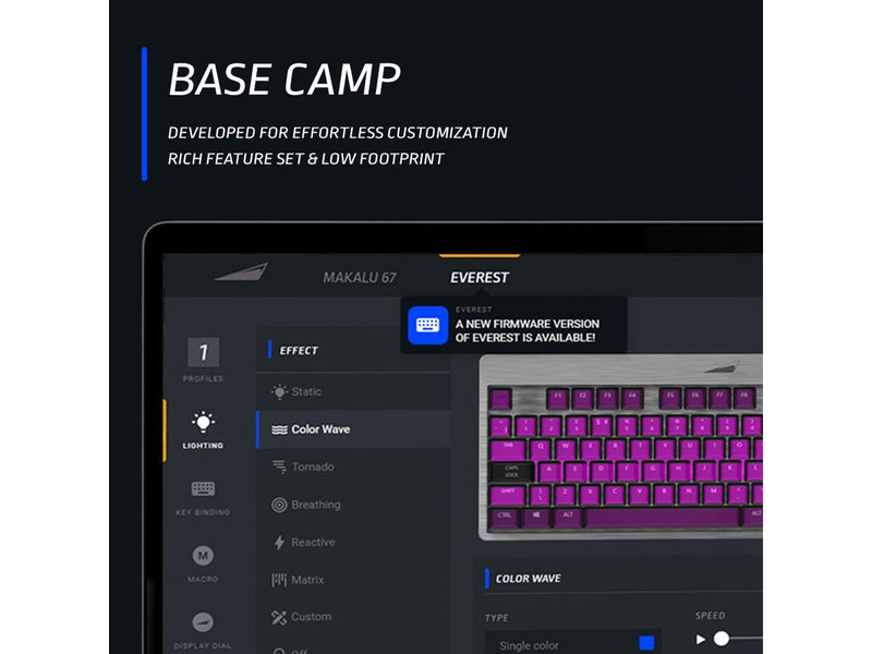MOUNTAIN Everest Core Compact Mechanical Gaming Keyboard - USB Hub - Tactile and