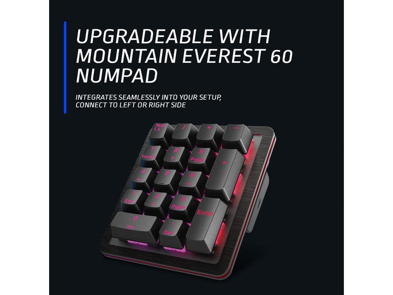 MOUNTAIN Everest 60 Numpad - With RGB Illumination and Lubed HotSwappable