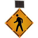 Global Industrial Solar Powered Flashing LED Pedestrian Sign B07M64TNLB - NEW - Brand New