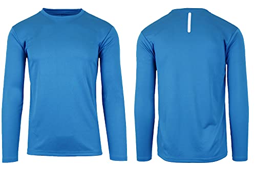 GALAXY BY HARVICE MEN'S LONG SLEEVE MOISTURE-WICKING PERFORMANCE - MEDIUM BLUE - Brand New