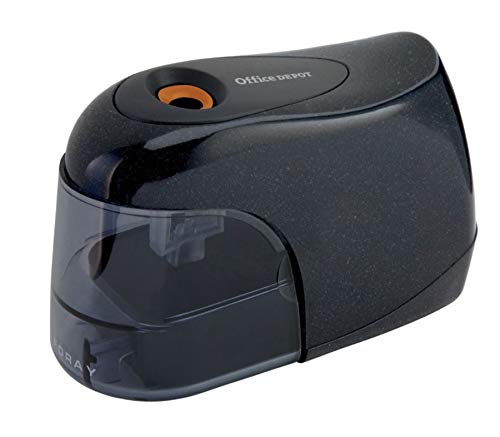 OFFICE DEPOT BRAND CORDLESS PENCIL SHARPENER,027020 - Black/Silver - Brand New