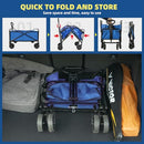 SAILARY Collapsible Wagon Cart Heavy Duty Foldable, LB B0CKR9RZS6 - Blue - Brand New